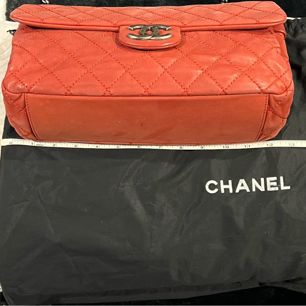 Chanel Coral Quilted Flap-Over Bag - Picture 8 of 15